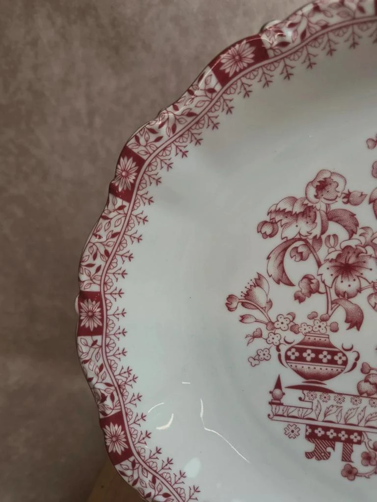 Gran plato ovalado Seltmann Weiden Bavaria Theresia rojo - Porcelana alemana vintage – photo 4